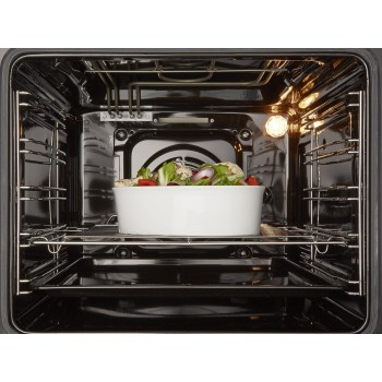 Inventum VFG5020GRVS - Vrijstaand gasfornuis - Elektrische oven - 4 kookzones - 50 cm - 62 liter - RVS Zwart