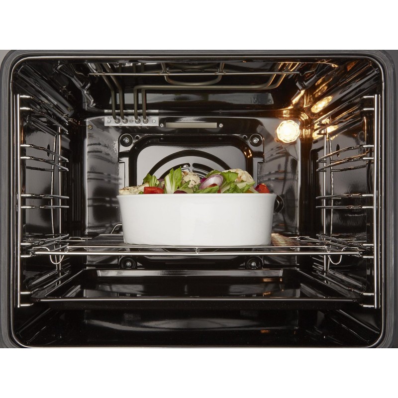 Inventum VFG5020GRVS - Vrijstaand gasfornuis - Elektrische oven - 4 kookzones - 50 cm - 62 liter - RVS Zwart