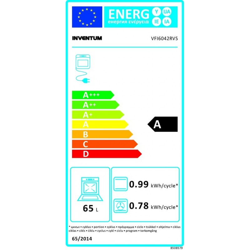 Inventum VFI6042RVS - Vrijstaand inductie fornuis - Elektrische oven - 4 kookzones - 60 cm - 65 liter 