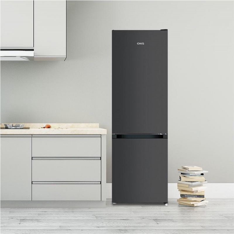 CHiQ FBM260L - Koel-vriescombinatie - 260 Liter - Donker RVS - Low Frost