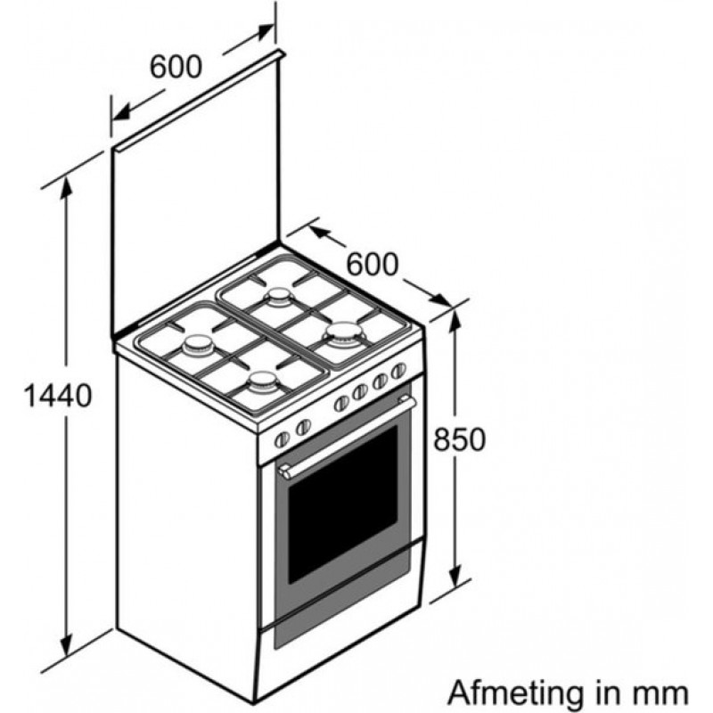 Bosch HXN391H20N - Serie 4 - Gasfornuis - Wit