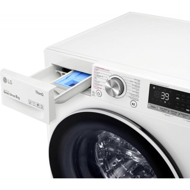 LG F4WV708S0E - A-10% - 8 kg Wasmachine met TurboWash™ 39 - Slimme AI DD™ motor - Hygiënisch wassen met stoom - ThinQ™
