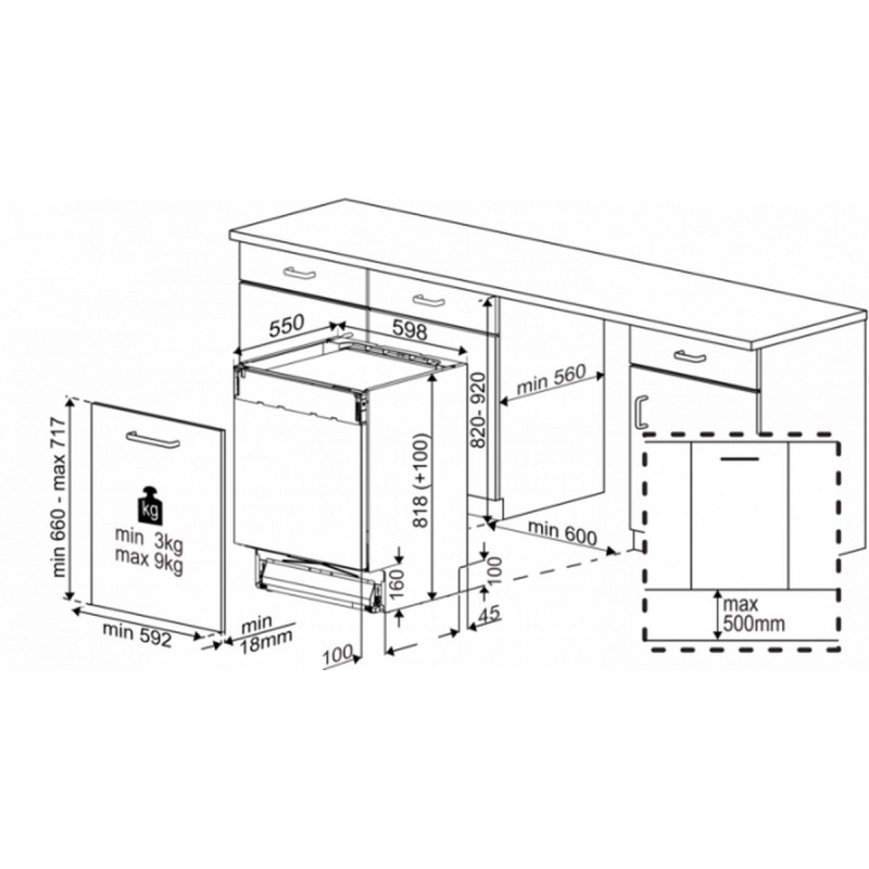 Beko BDIN38660C - CornerIntense® - Inbouwvaatwasser -Energielabel A