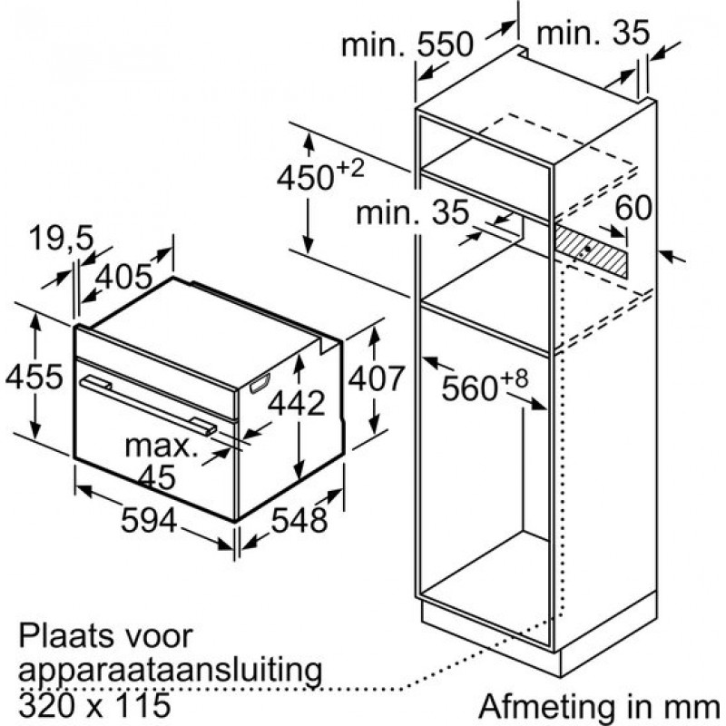 Bosch CBG7341B1 - Serie 8 - Compacte inbouwoven