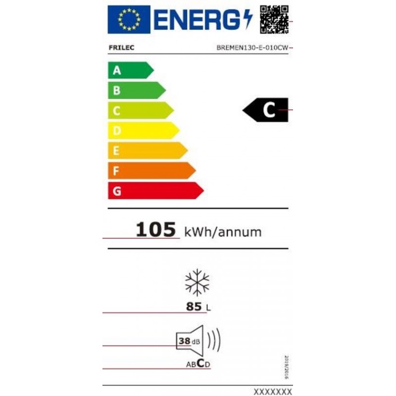 Frilec BREMEN130-E-010CW - Vriezer Tafelmodel - 85 Liter - Energielabel C - Wit