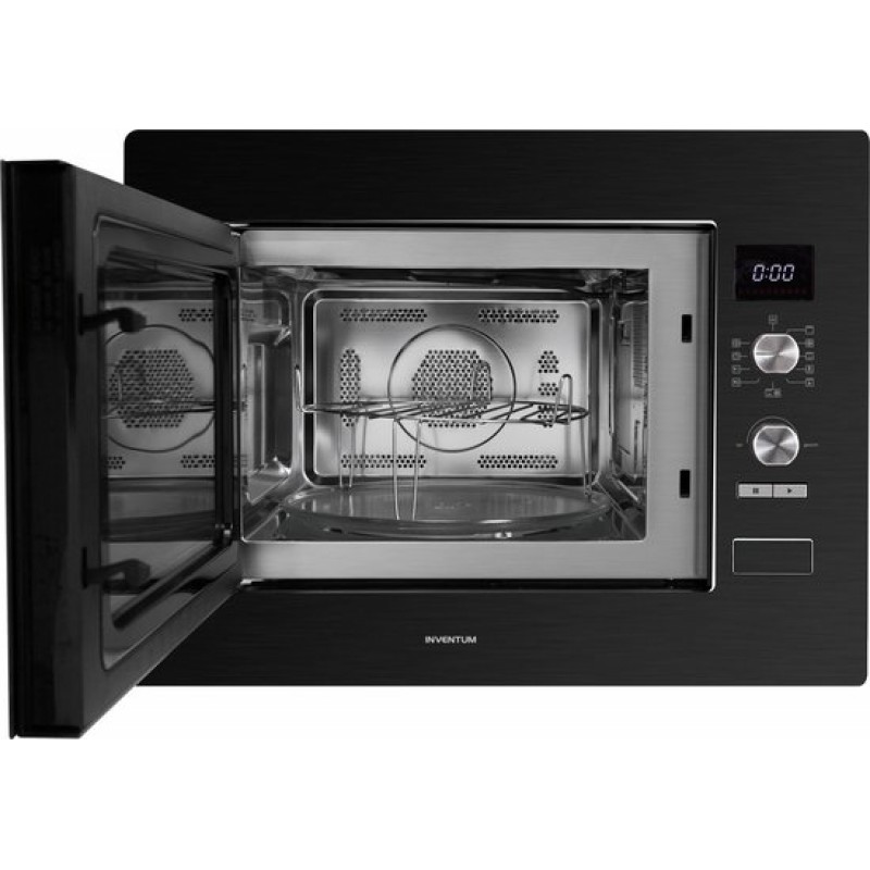 Inventum IMC6132FZWA - Inbouw combi-oven - Hetelucht - Magnetron - Grill - 32 liter - 45 cm hoog - Tot 220 graden - Zwart/RVS