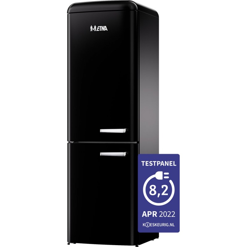 ETNA KVV793LZWA - Koel- en vriescombinatie - Retro - Zwart - Linksdraaiend