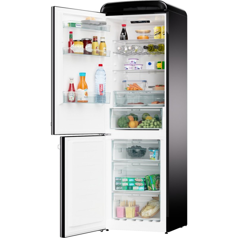 ETNA KVV793LZWA - Koel- en vriescombinatie - Retro - Zwart - Linksdraaiend