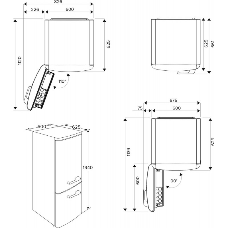 ETNA KVV793LZWA - Koel- en vriescombinatie - Retro - Zwart - Linksdraaiend