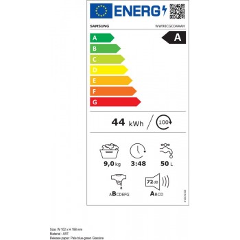 Samsung WW90CGC04AAHEN - Ecobubble - 5000 serie - Wasmachine - 10% zuiniger dan energielabel A