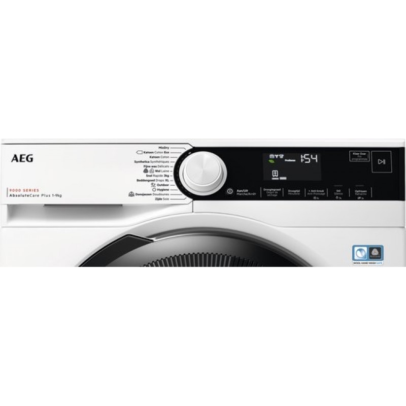 AEG TR99M54B EcoLine AbsoluteCare Plus® - Warmtepomp Droogkast - Energielabel A+++ - 9kg - NL/FR