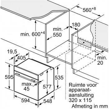 Bosch HSG7364B1 - Serie 8 - Inbouwoven met stoom