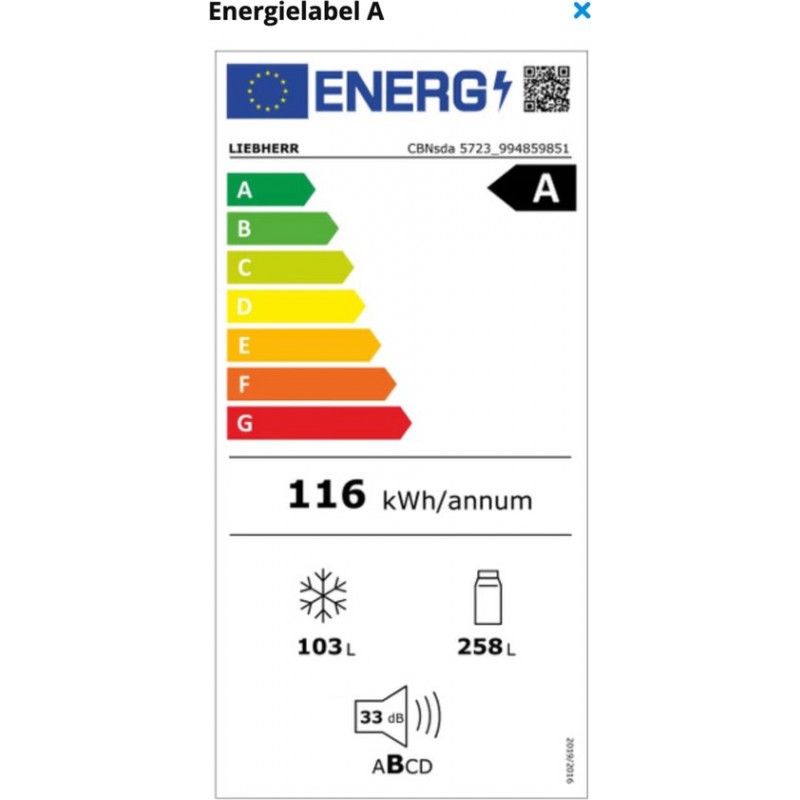 Liebherr CBNsda 5723 Plus koel-vriescombinatie Vrijstaand 360 l A Zilver