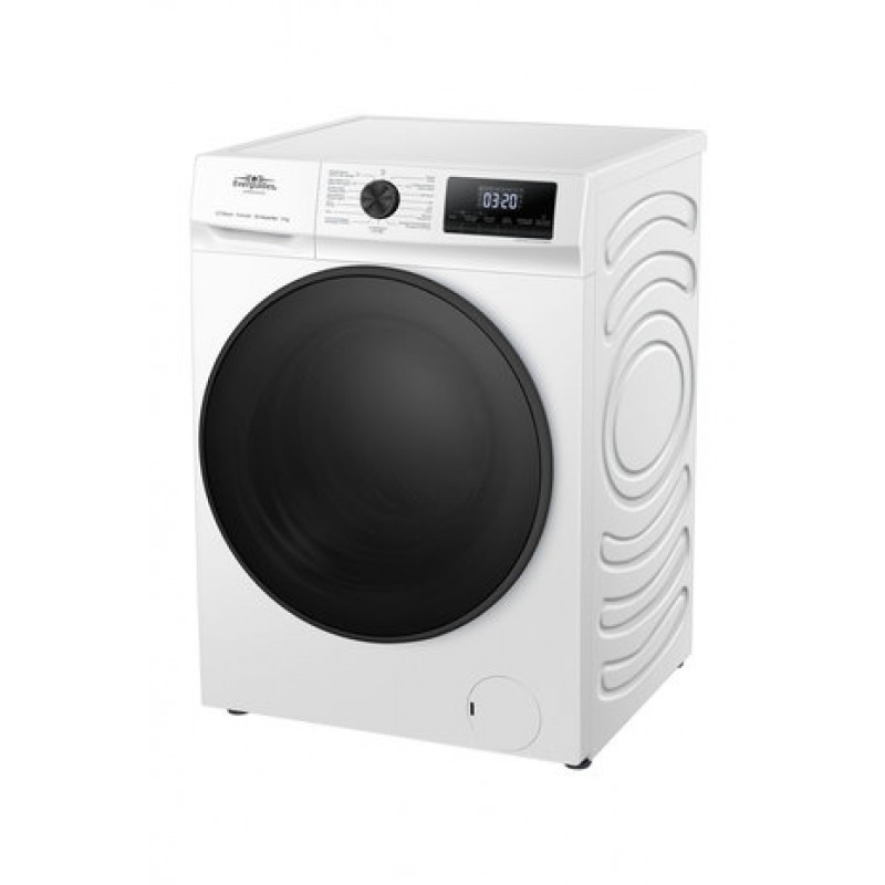 Everglades EVWM91401AW Zuinige Wasmachine - 9KG - A Klasse - Stoomfuncties - Koolborstelloze Motor - Zeer Stil 72dB - Helder Wit 