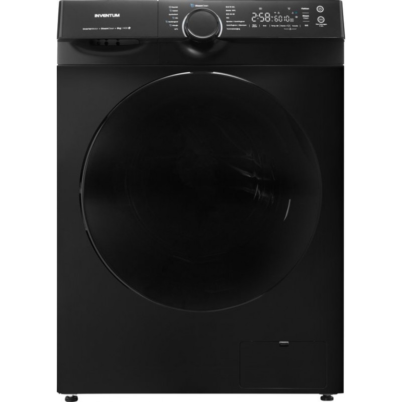 Inventum VWM8010B - Wasmachine - 8kg - 14 programma's - 1400 toeren - Energieklasse A - Steam Clean - Zwart