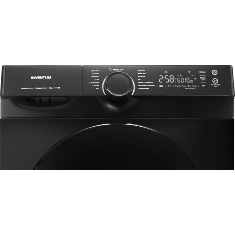Inventum VWM8010B - Wasmachine - 8kg - 14 programma's - 1400 toeren - Energieklasse A - Steam Clean - Zwart