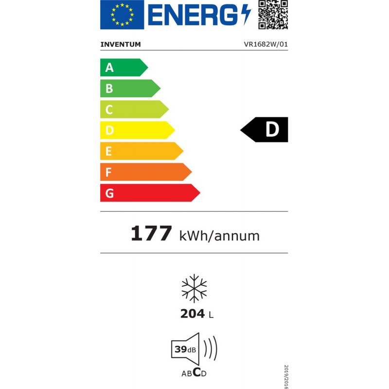 Inventum VR1682W - Vrijstaande vriezer - Kastmodel - No Frost - 204 liter - 6 lades vakken - Wit