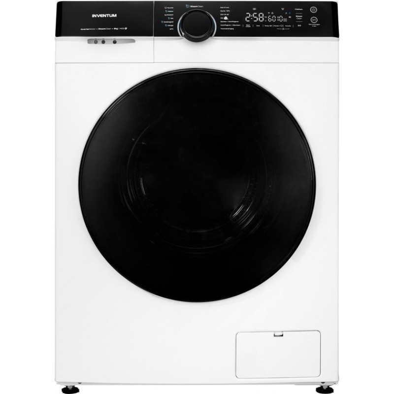 Inventum VWM8010W - Wasmachine - 8kg - 14 programma's - 1400 toeren - Energieklasse A - Steam Clean - Wit/Zwart