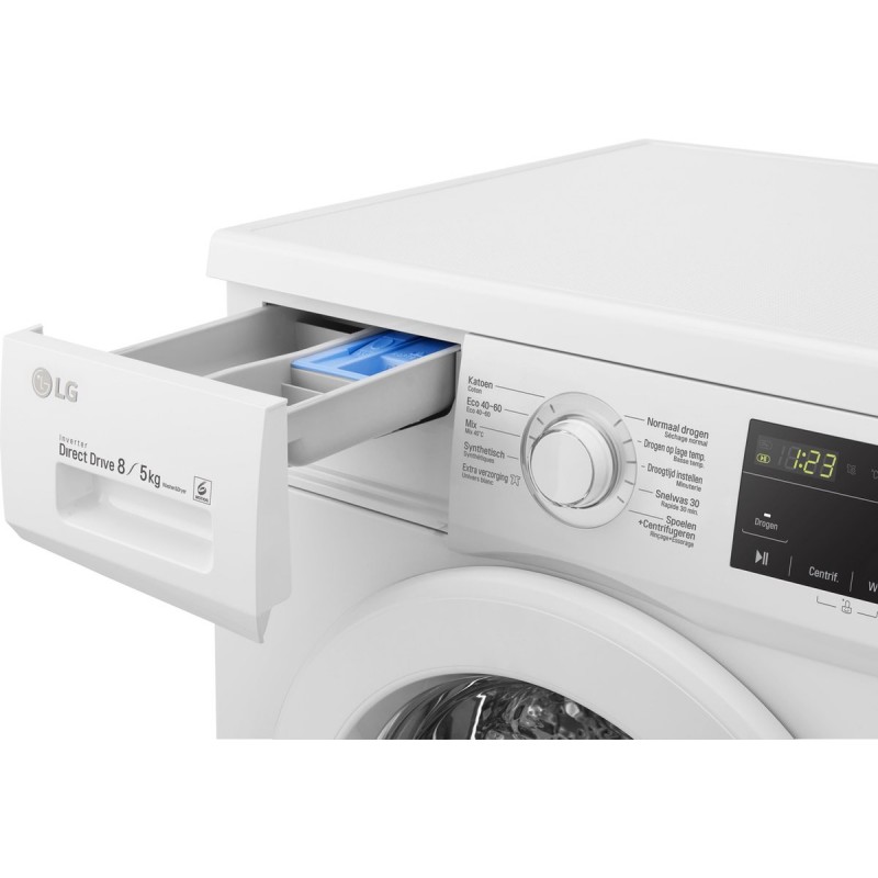 LG GD3M108N3 - 8-5 kg Was-droogcombinatie met Direct Drive motor - Beste zorg met 6 Motion