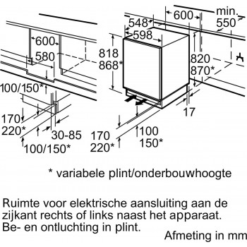 Siemens iQ500 KU15RAFF0 - Inbouwkoelkast
