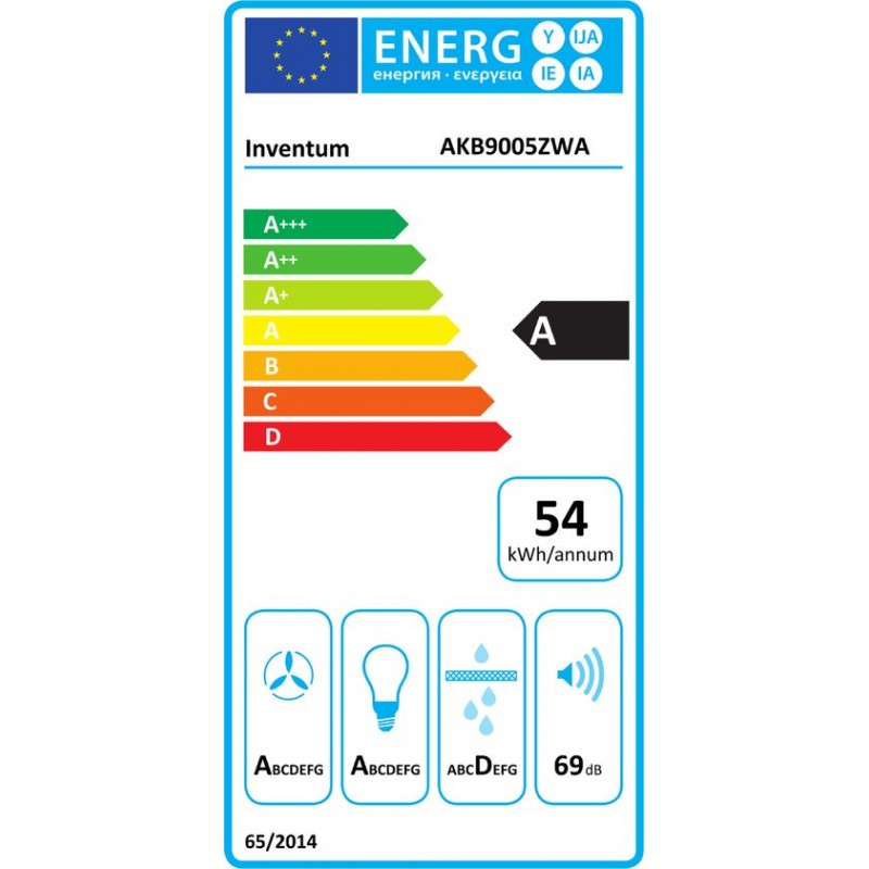Inventum AKB9005ZWA - Wandschouw afzuigkap - 90 cm - 3 standen - Energieklasse A - Zwart