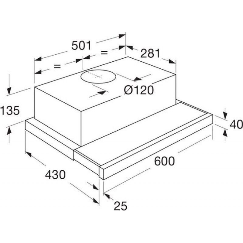 ETNA T4335TRVS - Afzuigkap