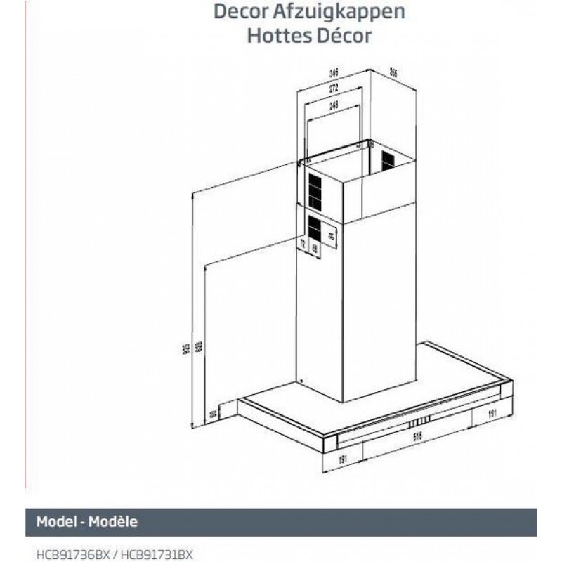 Beko HCB91731BX - Afzuigkap - Wandshouw - RVS