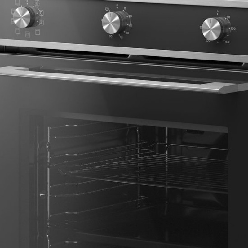 Inventum IOH6072RK - Inbouw oven - Hetelucht - Grill - 72 liter - 60 cm hoog - Tot 250 graden - Zwart RVS