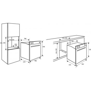 Inventum IOC6070GK - Inbouw oven - Conventioneel - Eco stand - 70 liter - 60 cm hoog - Tot 250 graden - Zwart/RVS