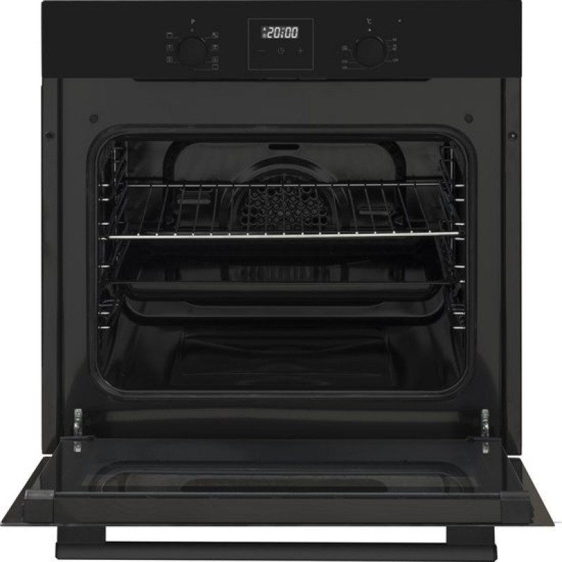 Everglades EVBi4601 - Inbouwoven - Zwart Glas - 60 Liter - Hete Lucht - Digitale Timer - "Pop Up" knoppen - A Klasse 