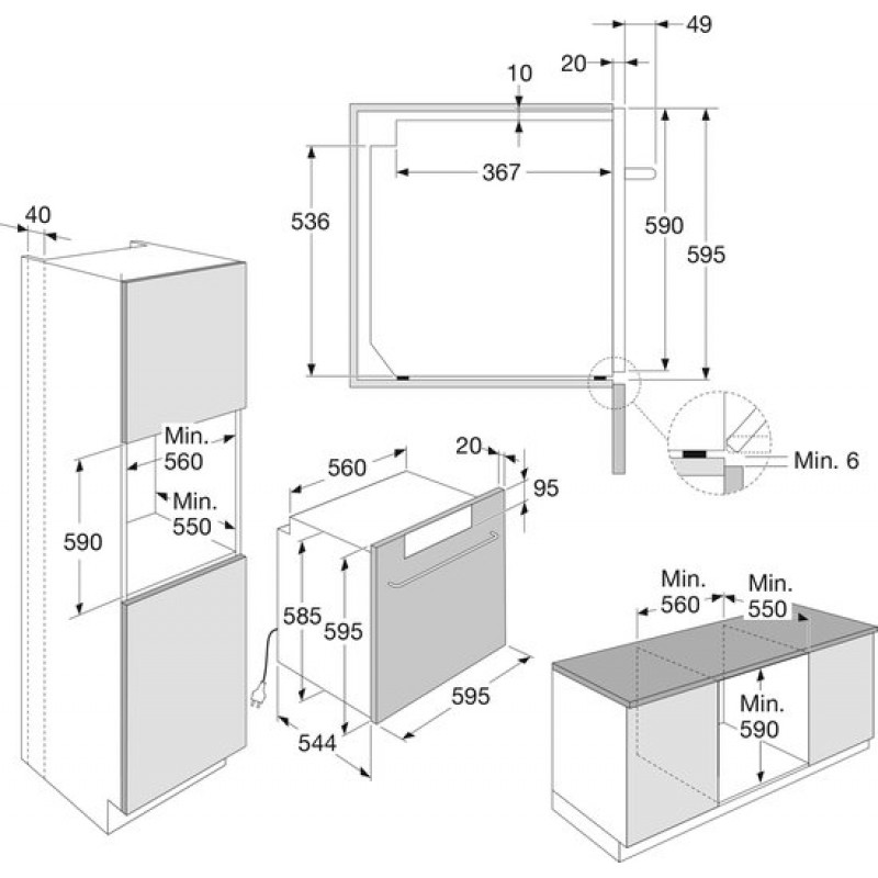 ETNA OM316MZ - Inbouwoven - Pizza oven (tot 300°C) - Turbo Hetelucht - AirFryer - Multifunctioneel - Matzwart