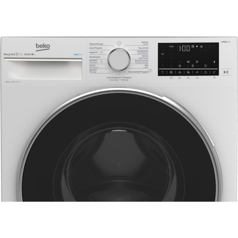 Beko B5WT584106W - Autodose - Wasmachine - Wit
