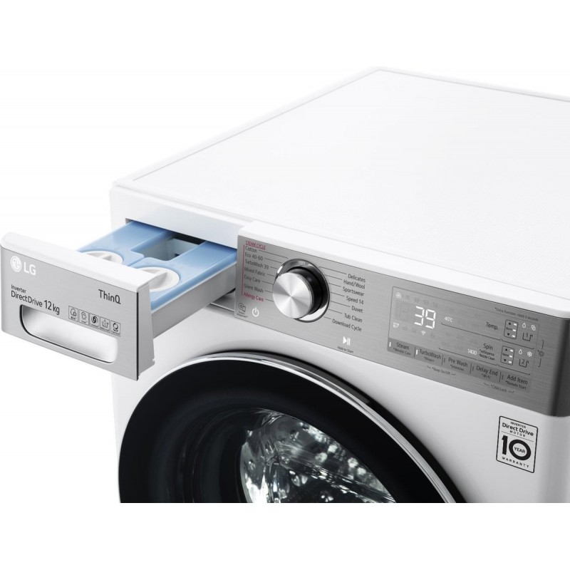 LG F4WV912A2E - 12 kg Wasmachine met TurboWash™ 39 - Slimme AI DD™ motor - Hygiënisch wassen met stoom - ThinQ™