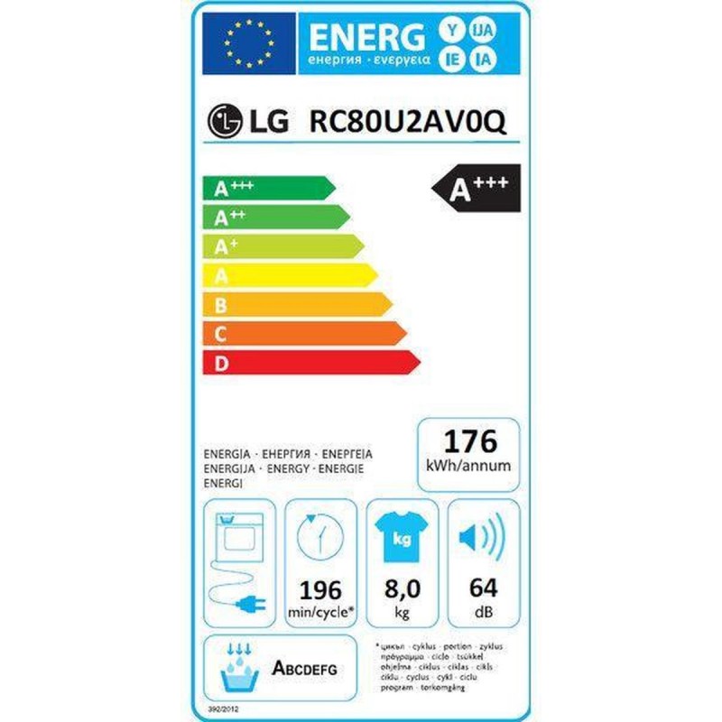 LG RC80U2AV0Q - Warmtepompdroger
