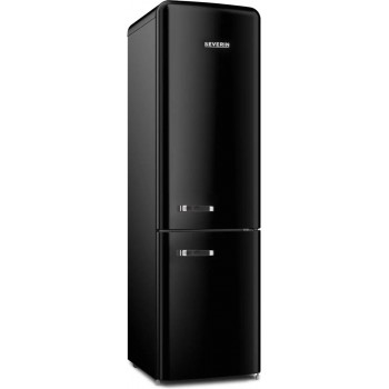 Severin 8928 - Koelvriescombinatie vrijstaand - retro koelkast - zwart