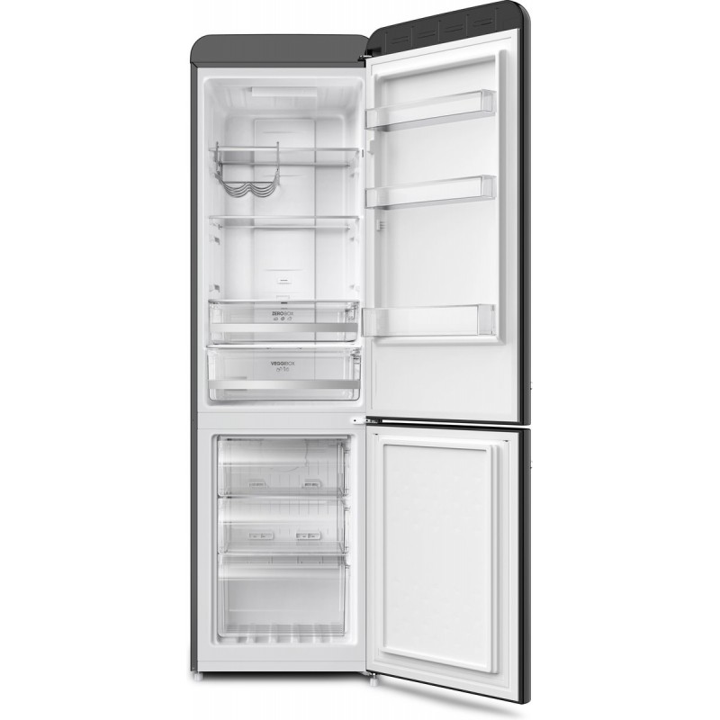 Severin 8928 - Koelvriescombinatie vrijstaand - retro koelkast - zwart