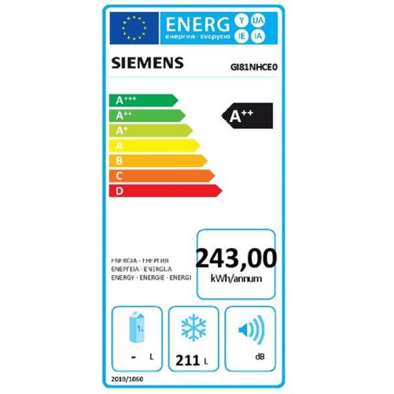 Siemens iQ500 GI81NSCE0 diepvriezer Staand Ingebouwd 212 l E Wit