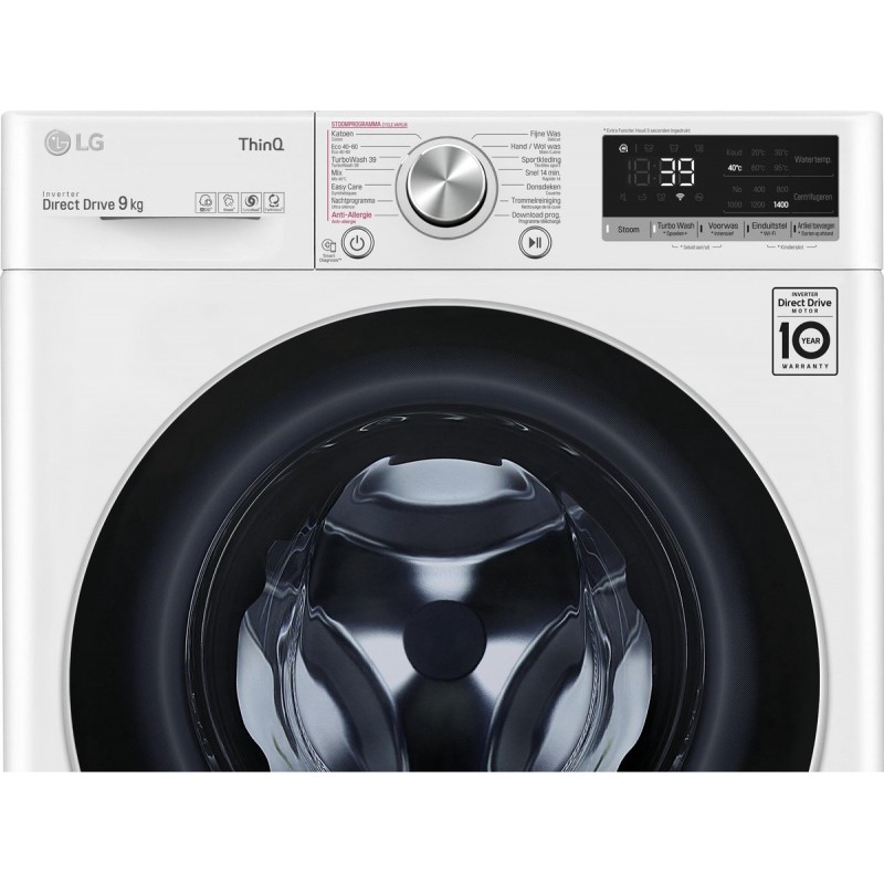 LG GC3V709S1 Wasmachine - Slimme AI DD™ motor - A - 9 kg - TurboWash™ 39 - Hygiënisch wassen met stoom