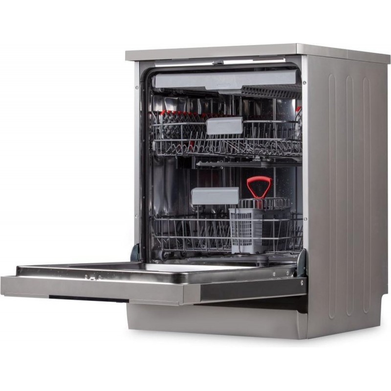 Sharp QWNA1DF45EIEU-vrijstaande vaatwasser-60cm-topsproeier-besteklade-RVS deur