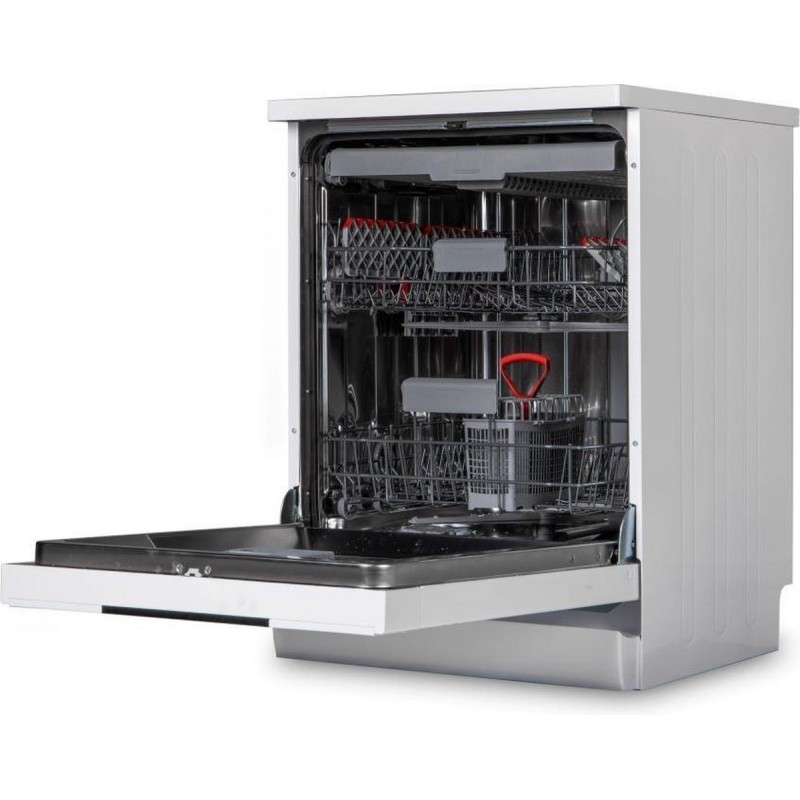 Sharp QWNA1DF45EWEU-vrijstaande vaatwasser-60cm-besteklade + topsproeier-wit