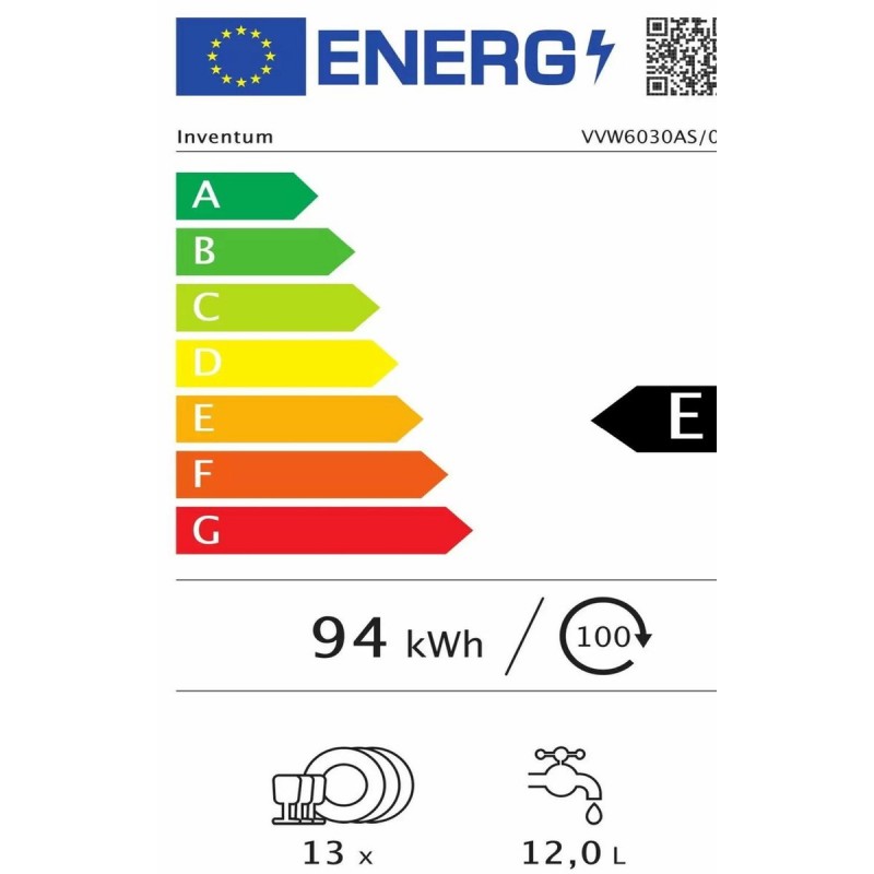 Inventum VVW6030AS - Vaatwasser - Vrijstaand - Zilver