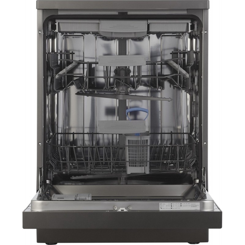 Inventum VVW6040AB - Vaatwasser - Vrijstaand - 15 couverts - 8 programma’s - Besteklade - Bestekmandje - Zwart RVS