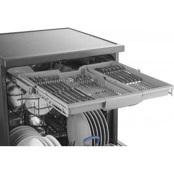 Inventum VVW6040AB - Vaatwasser - Vrijstaand - 15 couverts - 8 programma’s - Besteklade - Bestekmandje - Zwart RVS