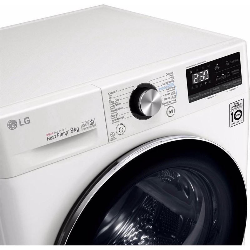 LG RC90V9AV3Q - 9 kg droger met DUAL inverter Heat Pump- Supersnel of Superzuinig - Auto Cleaning Condensor - ThinQ