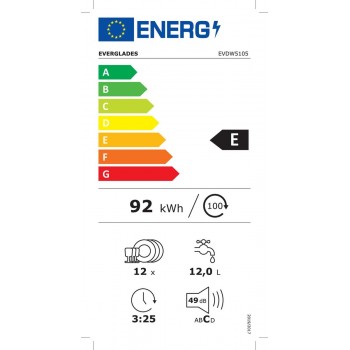 Everglades EVDW5105 Vaatwasser zwart