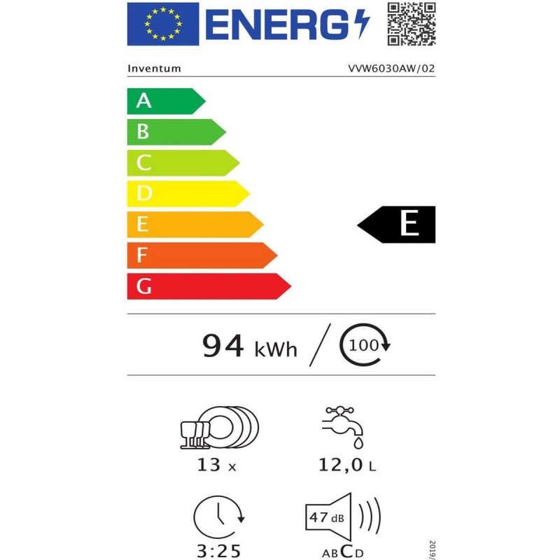 Inventum VVW6030AW - Vaatwasser - Vrijstaand - 13 couverts - 5 programma’s - Bestekmandje - Wit