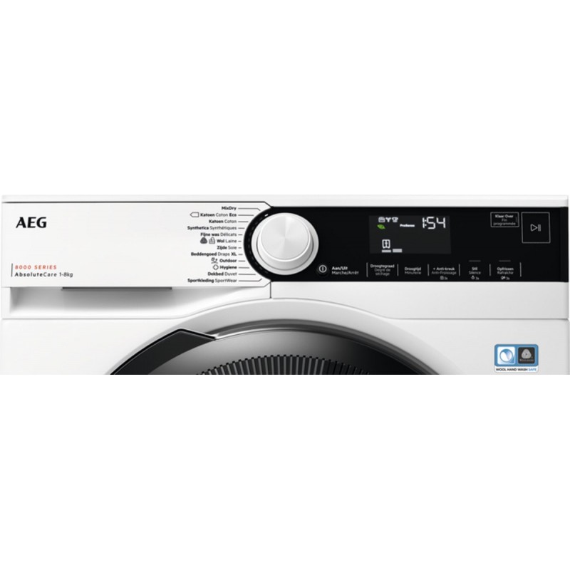 AEG TR88A54B – 8000 serie AbsoluteCare® - Wasdroger - Warmtepompdroger - Energielabel A+++