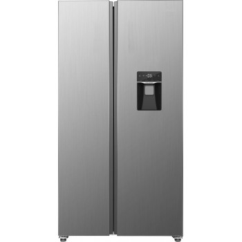 Exquisit SBS146-WS-040ES - Amerikaanse koelkast - Waterdispenser - Display - 439 liter - Zilver