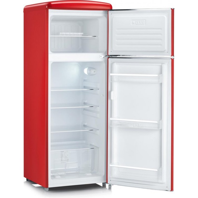 Severin 8930 - Koelvriescombinatie vrijstaand - retro koelkast - rood