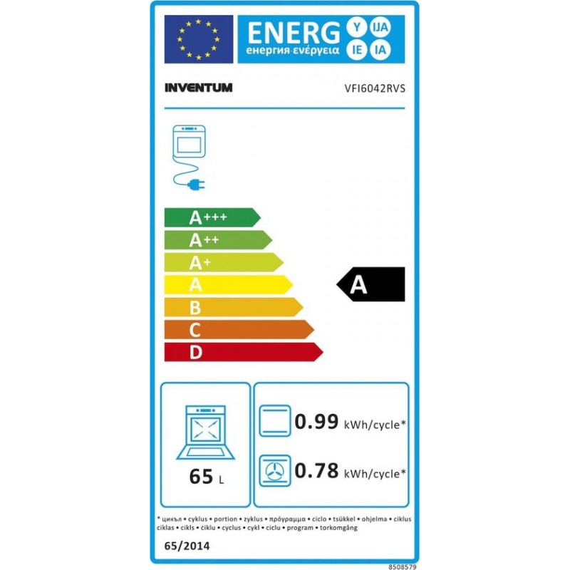 Inventum VFI6042ZWA - Vrijstaand inductie fornuis - Elektrische oven - 4 kookzones - 60 cm - 65 liter - Zwart